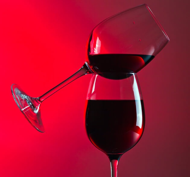 2 Glaser rotwein